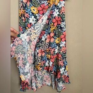Asymmetrical flower skirt beachwear